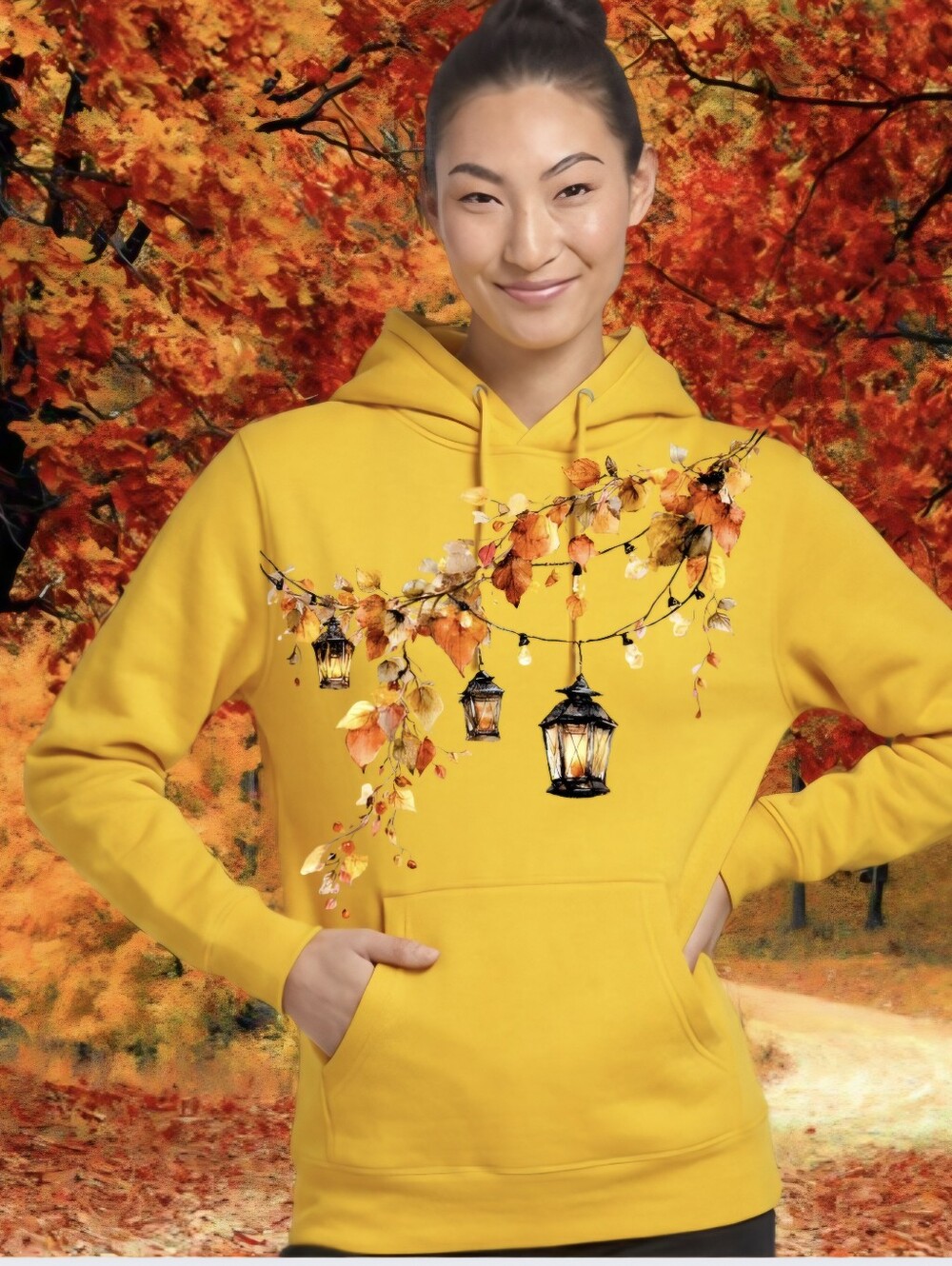 AD Golden Girl — Premium Custom Autumn Lanterns Hoodie Sweatshirt (Limited Editi
